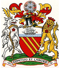 A coat of arms of a city